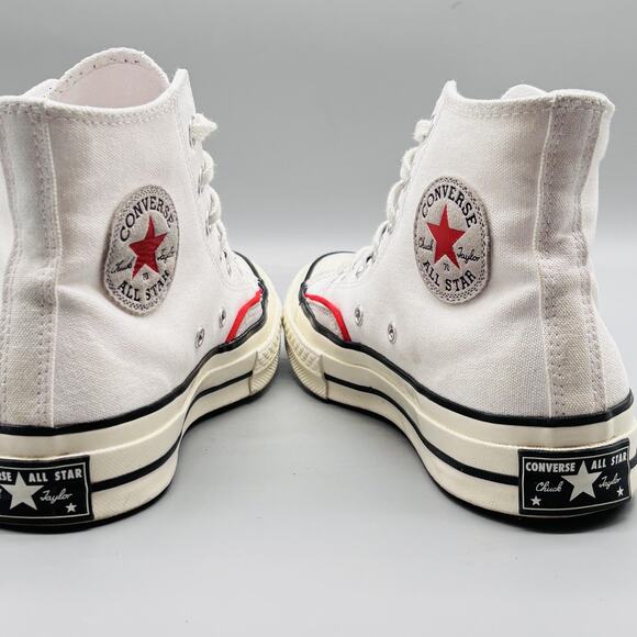 Converse Shoes Womens 7.5 White Red Chuck Taylor All Star 70 High Top Sneakers - Picture 7 of 11